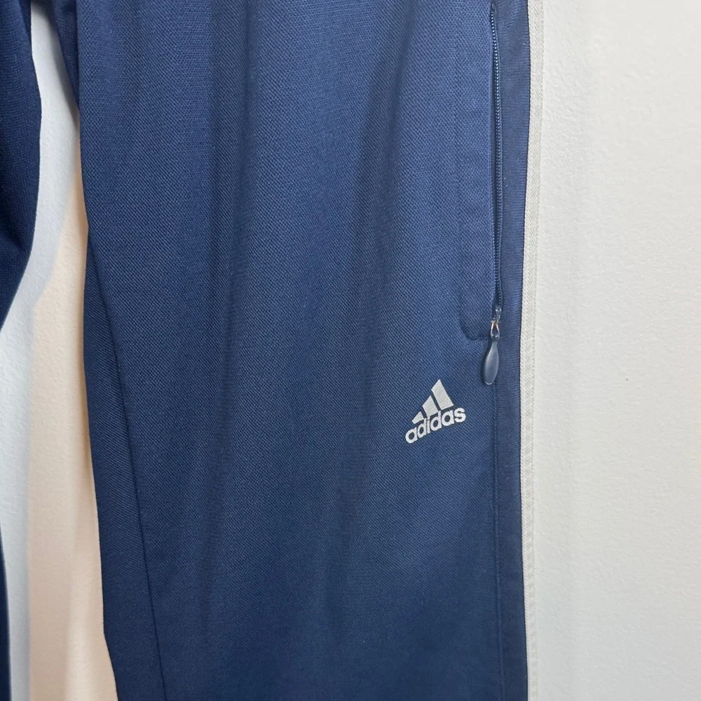 Adidas Kids Dark Blue Joggers with White Stripes